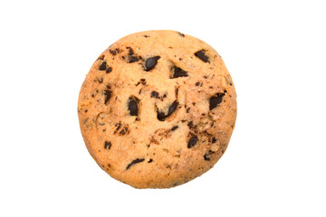 shortbread cookies with chocolate on a white background isolate