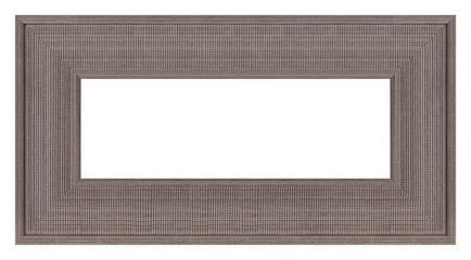 Panoramic silver frame for paintings, mirrors or photo isolated on white background