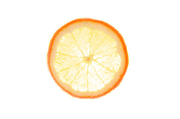 sliced orange sliced on a white background isolate