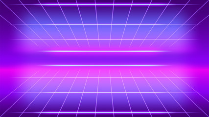 Retro neon light glowing