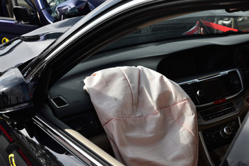 A crash test of vehicles