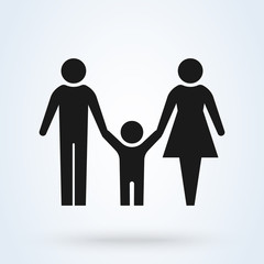 family and child, Simple vector modern icon design illustration.
