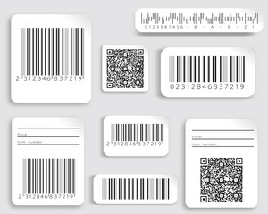 Realistic barcode icon. 