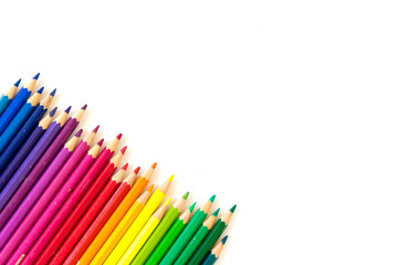 colored pencils isolated on white background