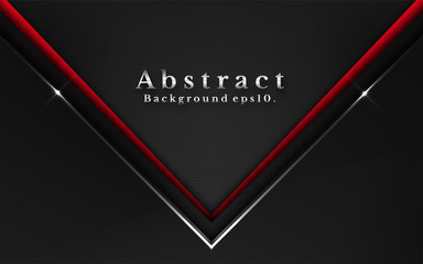 3d abstract modern  background dark black metal steel with luxury VIP and red color with line silver Sparkles glitter and gradient decoration shapes geometric Polished vector , design elements