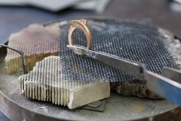 Close up of ring resizing