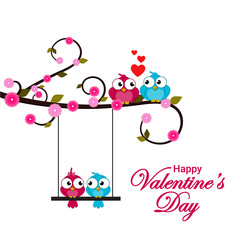 Creative of love valentines day concept. Love birds couple hug under love heart tree background. Vector illustration invitation card Valentine's day paper cut style. Valentines wallpaper. Banner. Post