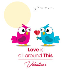 Creative of love valentines day concept. Love birds couple hug under love heart tree background. Vector illustration invitation card Valentine's day paper cut style. Valentines wallpaper. Banner. Post