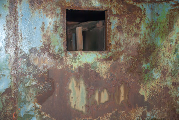 texture of old rusty iron with peeling paint