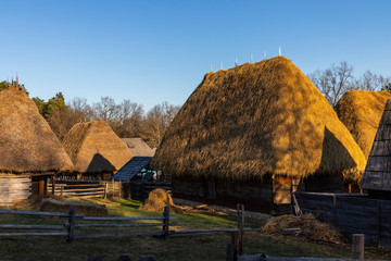 Romanian traditional houses. Duplex of potters