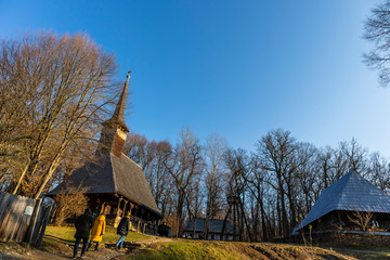 Romanian traditional houses. Duplex of potters