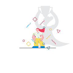 Superhero vector concept. Achieve success. Leader in your field. Symbol of confidence, leadership, power, feminism and emancipation. - Vector