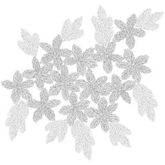 Coloring page of abstract image of flowers with leaves