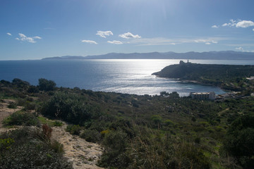 Fototapeta na wymiar Panorama dal Capo Sant'Elia