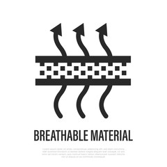 Breathable material thin line icon. Vector illustration of fabric feature.