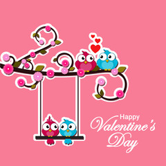 Creative of love valentines day concept. Love birds couple  background. Vector illustration invitation card Valentine's day paper cut style. Valentines wallpaper. Banner. Post