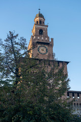 Fototapeta na wymiar Milan, the castle in November