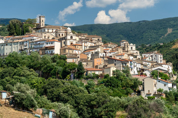 Panoramic view of Luzzi, historic village in Calabria, Southern Italy