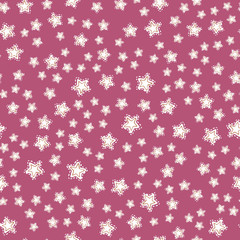 Absctract nordic pattern with stars for decoration interior, print posters, greating card, bussines banner, wrapping. Seamless vector pink pattern.