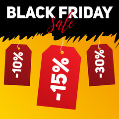 Black Friday sale inscription design template. Black Friday banner. Vector illustration
