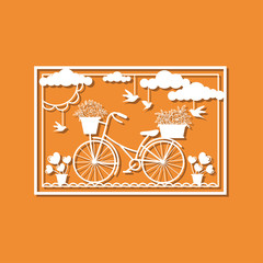 Vintage bike with floral design