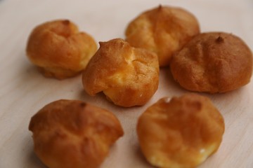 Buckwheat eclers with cream