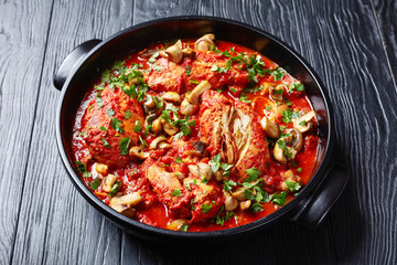 close-up of Chicken Cacciatore in a dish
