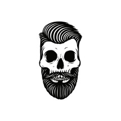 Bearded skull vector illustration on white background