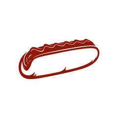 Hot dog vector illustration on white