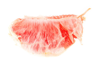 Peeled pomelo is isolated on a white background