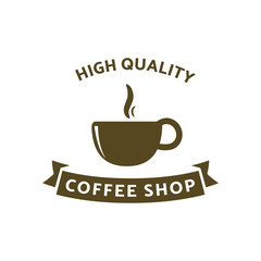 coffee shop logo template vector for premium high quality coffee business. Editable vector file. Simple, retro, and vintage style.