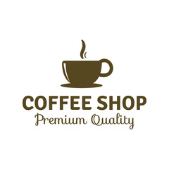 coffee shop logo template vector for premium high quality coffee business. Editable vector file. Simple, retro, and vintage style.