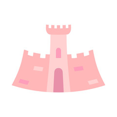 Cartoon pink fairytale castle