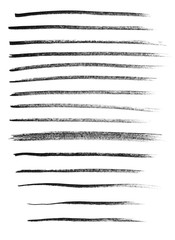 pencil and marker. Long thin and thick traces of pencil. Black-white illustration isolated on white. Raster stock illustration.