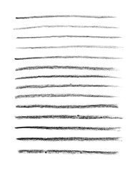 pencil and marker. Long thin and thick traces of pencil. Black-white illustration isolated on white. Raster stock illustration.