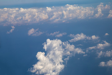 The aerophotography of the clouds in the sky