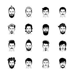 Man Hairstyle Icon Set