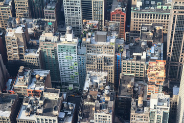 USA New York June 2018: View from the Empire State Building on the skyscrapers of New York City