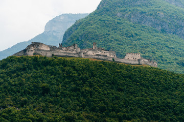 View of Beseno Castle and northern vineyards, touristic place in Europe