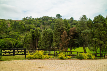 Paisagem no Aras lugar para treinar cavalos