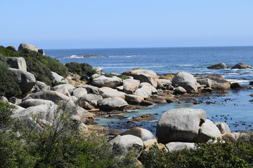 Fototapeta na wymiar Panoramic views in South Africa coast blue sea