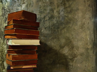 stack of old books