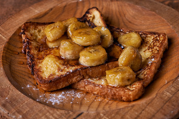 french toast and fried bananas