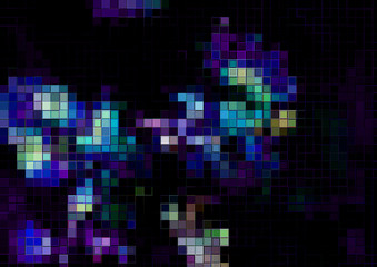 ポリゴンが水晶化したピクセレートのクールなアブストラクト