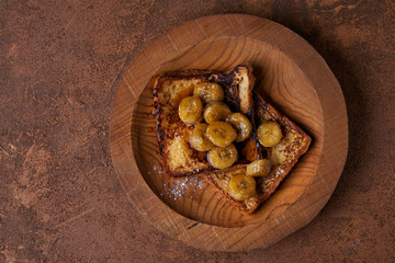 french toast and fried bananas