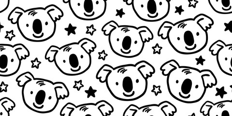 cute koala australia scandinavian seamless pattern © tanya