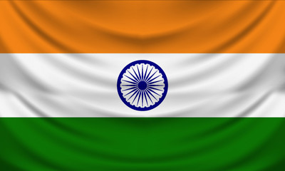 national flag of India illustration, Wrinkled fabric effect