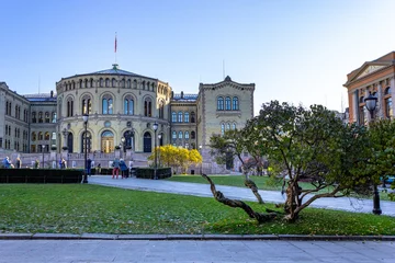 Fotobehang The Norwegian Parliament, also called Storting, in Oslo, Norway © kritzeltheartist.com