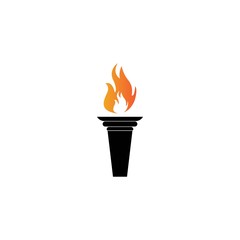 Torch vector icon illustration design template