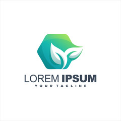awesome plant gradient logo design
